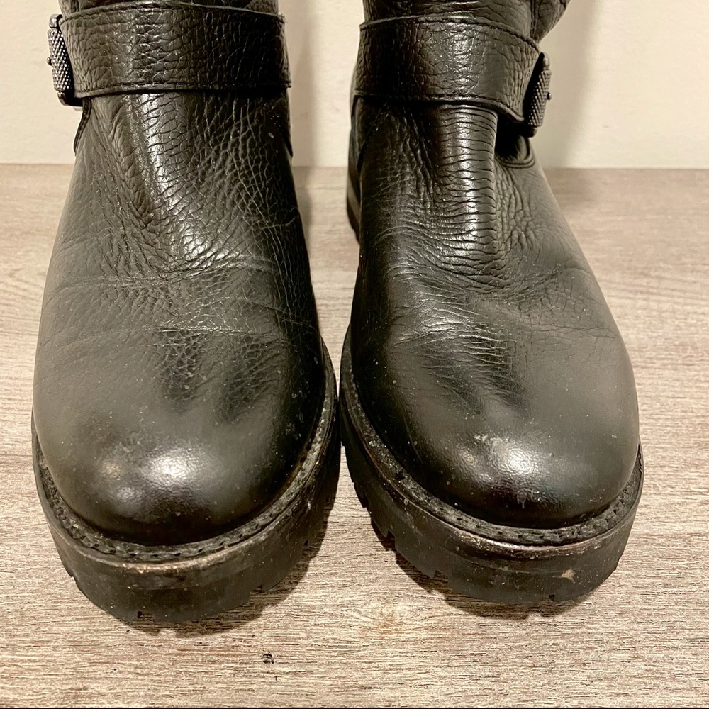 FRYE Natalie Mid Engineer Lug Shearling Boots - Picture 9 of 9